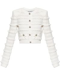 Self-Portrait - Cardigan With Lace Inserts - Lyst