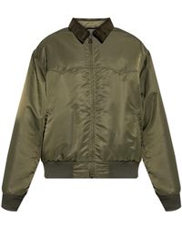 Maison Margiela Cropped Velvet Bomber Jacket in Black for Men
