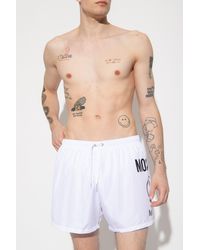 Moschino Swimming Shorts With Logo - White