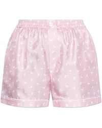 Moschino - Silk Shorts With Print - Lyst