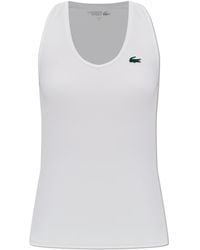 Lacoste - Sleeveless Top With Logo Appliqué - Lyst
