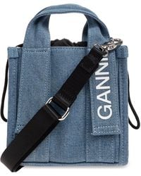 Ganni - Shoulder Bag With Logo, - Lyst
