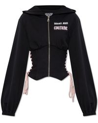 Versace Jeans Couture - Sweatshirt With Decorative Side Lacing - Lyst