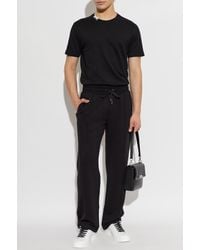Dolce & Gabbana - T-Shirt With A Logo Patch - Lyst