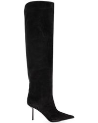 Le Silla - Suede Heeled Knee Boots "Bella" - Lyst