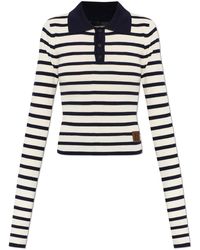 DSquared² - Wool Polo Shirt With Striped Pattern - Lyst