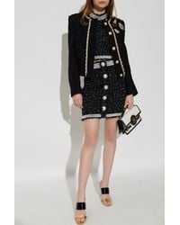 Balmain - Tweed Top With Shimmering Appliqués - Lyst