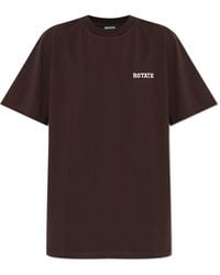 ROTATE BIRGER CHRISTENSEN - T-Shirt With Embroidered Logo - Lyst