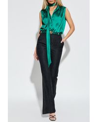 Versace - Creased Trousers With Animal Print - Lyst