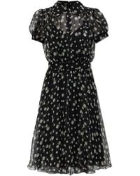 Dolce & Gabbana - Silk Dress With Floral Motif - Lyst