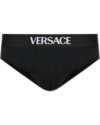 Versace - Cotton Briefs With Logo - Lyst