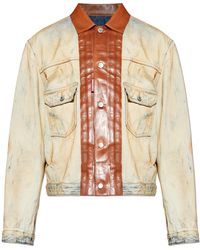 DSquared² - Denim Jacket With Leather Trim - Lyst