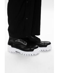 Balenciaga Leather Platform Boots in Black for Men | Lyst
