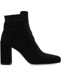 Roger Vivier - Suede Heeled Ankle Boots - Lyst