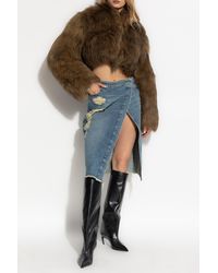 Blumarine - Denim Skirt With Vintage Effect - Lyst