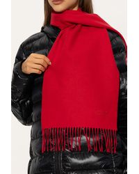 Moschino - Wool Scarf With Logo - Lyst