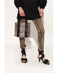 Ganni - Shoulder Bag With Leopard Print - Lyst