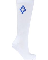 Marcelo Burlon Logo-embroidered Socks - White