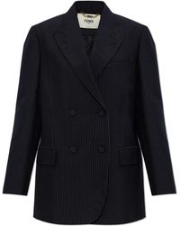 Fendi - Wool Double-Breasted Blazer - Lyst