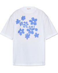Marni - T-Shirt With Floral Motif - Lyst