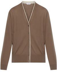 Versace - Wool Cardigan With Embroidered Logo - Lyst