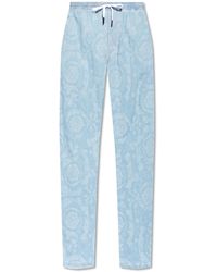 Versace - Pants With `Barocco` Pattern, , Light - Lyst