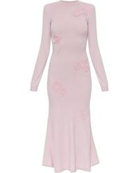Self-Portrait - Knit Dress With Lace Appliqués - Lyst