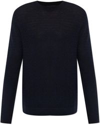 Emporio Armani - Wool Sweater With A Crew Neck - Lyst