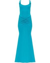Versace Jeans Couture - Long Dress With Decorative Buckles On The Straps - Lyst