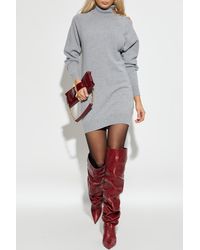 Balmain - Dress With A Stand-Up Collar - Lyst