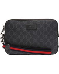 Gucci 'GG Supreme' Clutch - Black