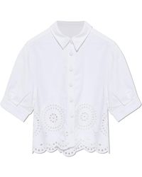 FRAME - Shirt With Openwork Trim - Lyst