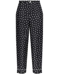 Moschino - Silk Trousers With Print - Lyst