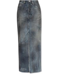 Balenciaga - Denim Skirt With Vintage Effect - Lyst