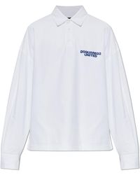 DSquared² - Cotton Polo Shirt With Printed Logo - Lyst
