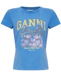 Ganni - T-Shirt With A Colorful Print - Lyst