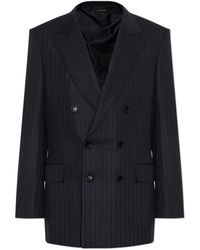 Tom Ford - Double-Breasted Blazer With Closed Lapels - Lyst