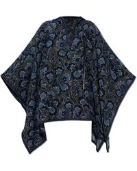 Etro - Poncho With Floral Motif - Lyst