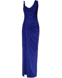 Versace - Long Dress With Draping - Lyst