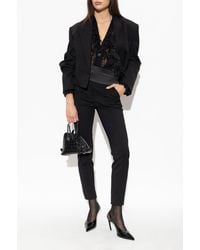 The Attico - Wool Trousers With A Satin Waistband - Lyst