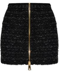 Balmain - Short Tweed Skirt - Lyst