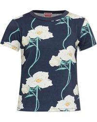 KENZO - T-Shirt With Floral Motif - Lyst