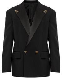 Versace - Wool Blazer With Sewn-In Appliqués - Lyst