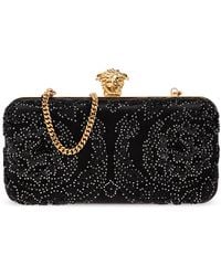 Versace - Clutch Bag With Shimmering Embellishments - Lyst