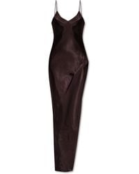 Vetements - Long Satin Dress With A Slit - Lyst