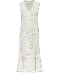 Jil Sander - Dress With Decorative Knit And V-Neckline - Lyst