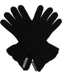 Moschino - Gloves With Logo Patch - Lyst