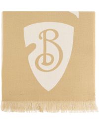 Burberry - Wool Scarf With Logo - Lyst