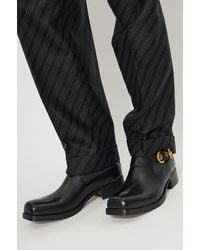Versace - Leather Ankle Boots - Lyst