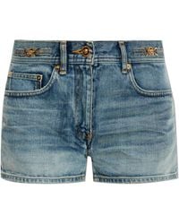 Versace - Denim Shorts With Vintage Effect - Lyst